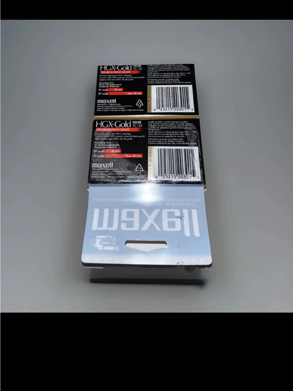 Maxell Camcorder Tapes (2) TC-30 VHS-C Premium High Grade HGX-Gold